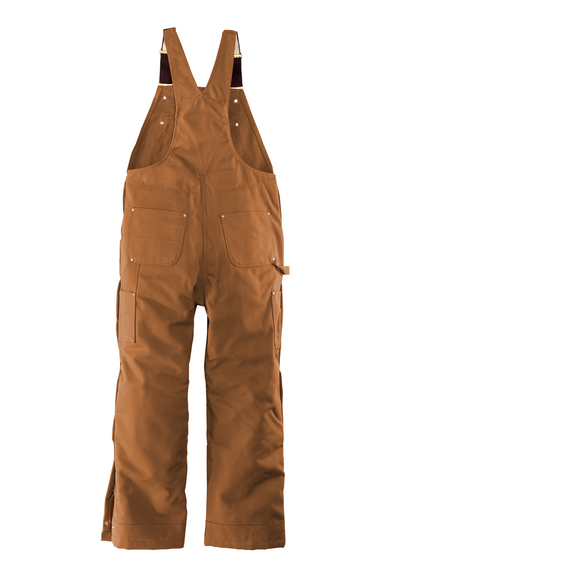 NWT) Carhartt Mens Short Firm Duck Insulated Bib Overall Brown - Main Image